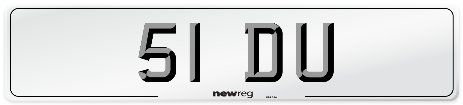 51 DU Number Plate from New Reg